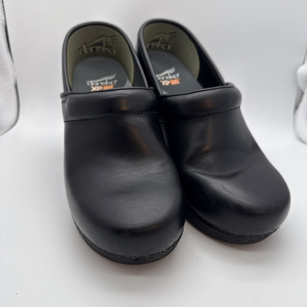 Dansko XP 2.0 Black Leather Clog Women EU 37 Us 6.5 Professional Slip On Comfort